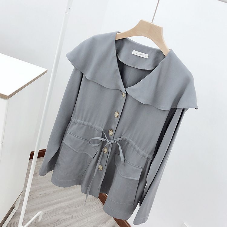 メルカリshops コート 春 レディース トレンチコート ショート丈 アウタースプリングコート