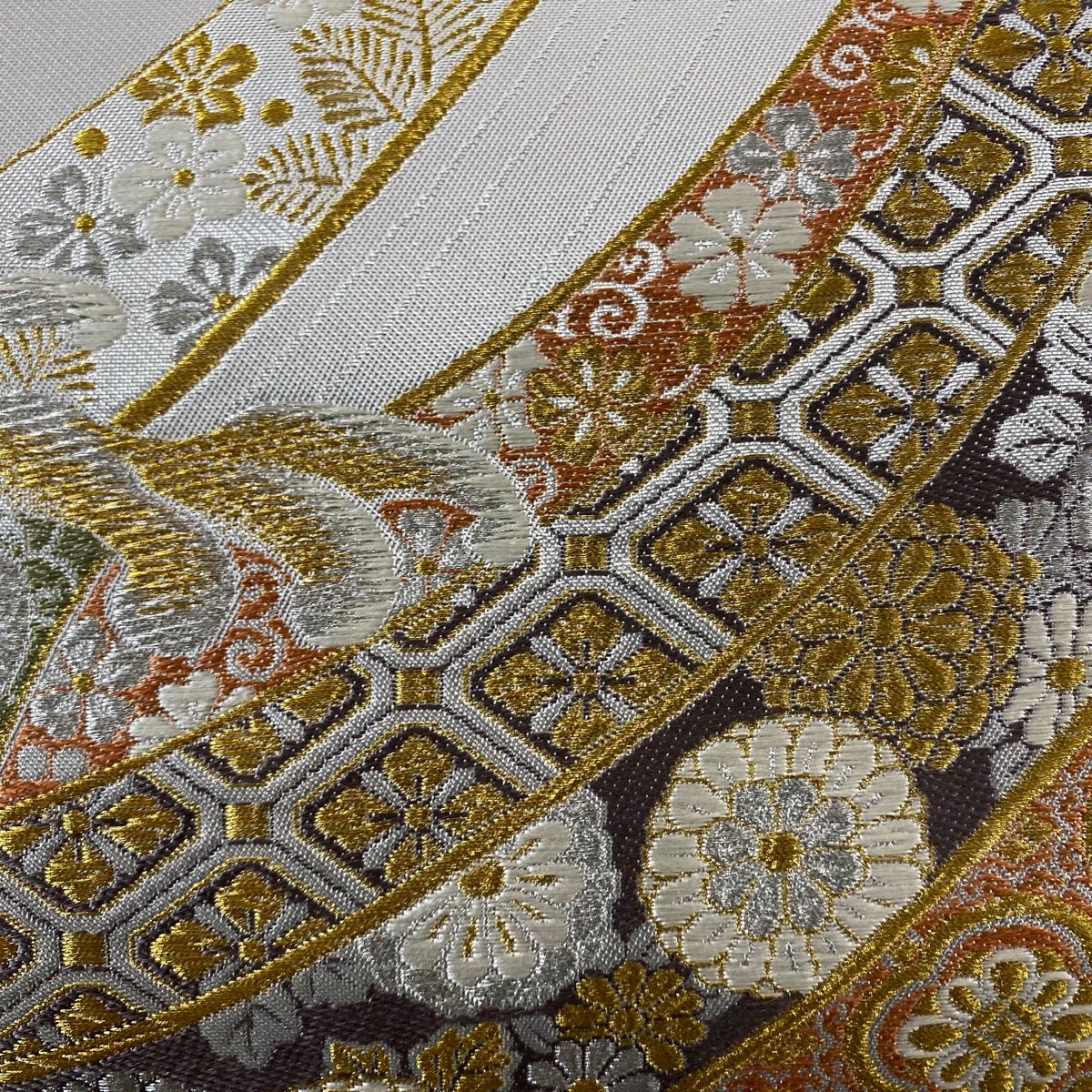 着物ふぁんた△川島織物 金通し 金糸 ふくれ織 黒 逸品 六通袋帯 t756 