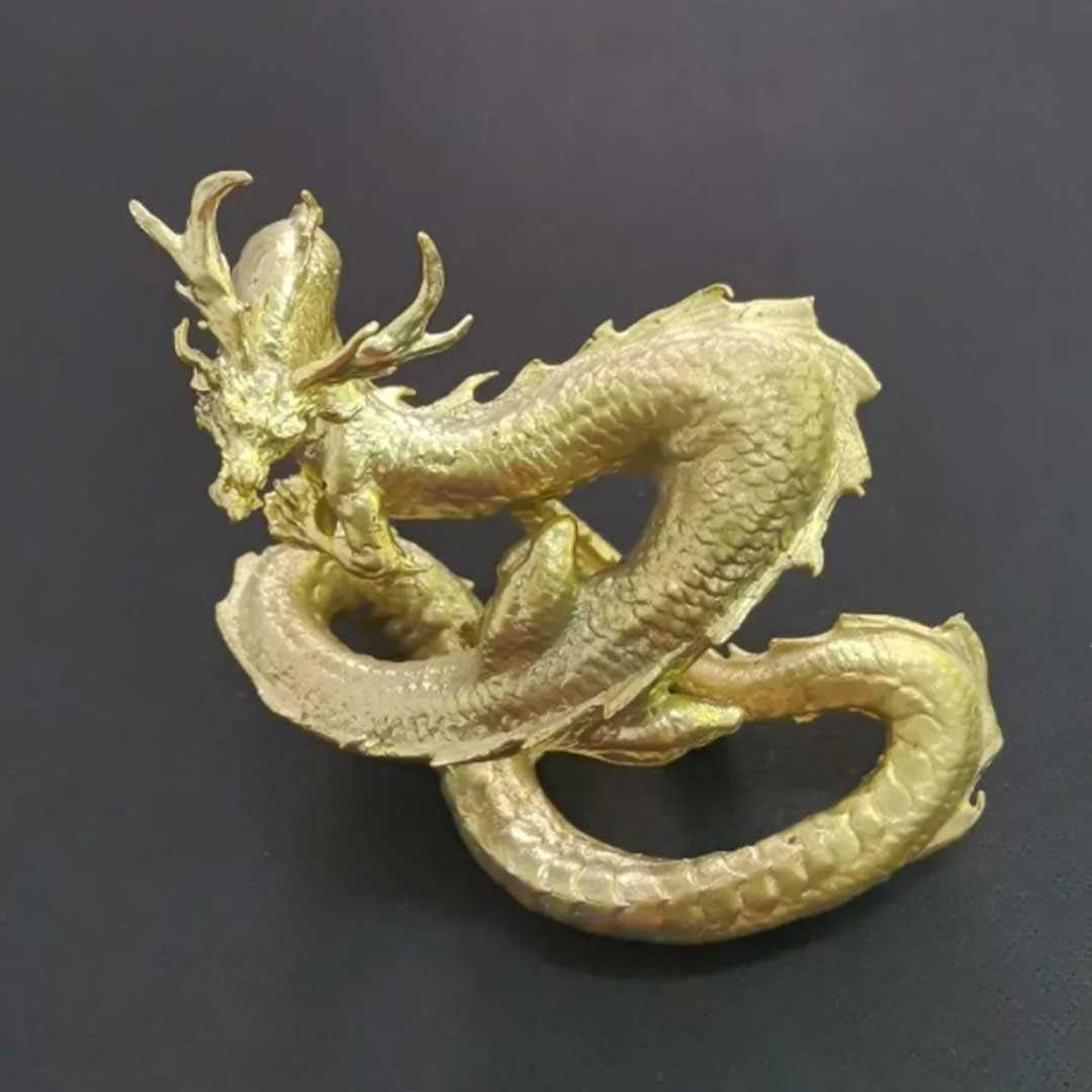 風水 龍 ゴールドドラゴン ーVer3ー 金属 6cm 置物 竜 玄関 風水グッズ