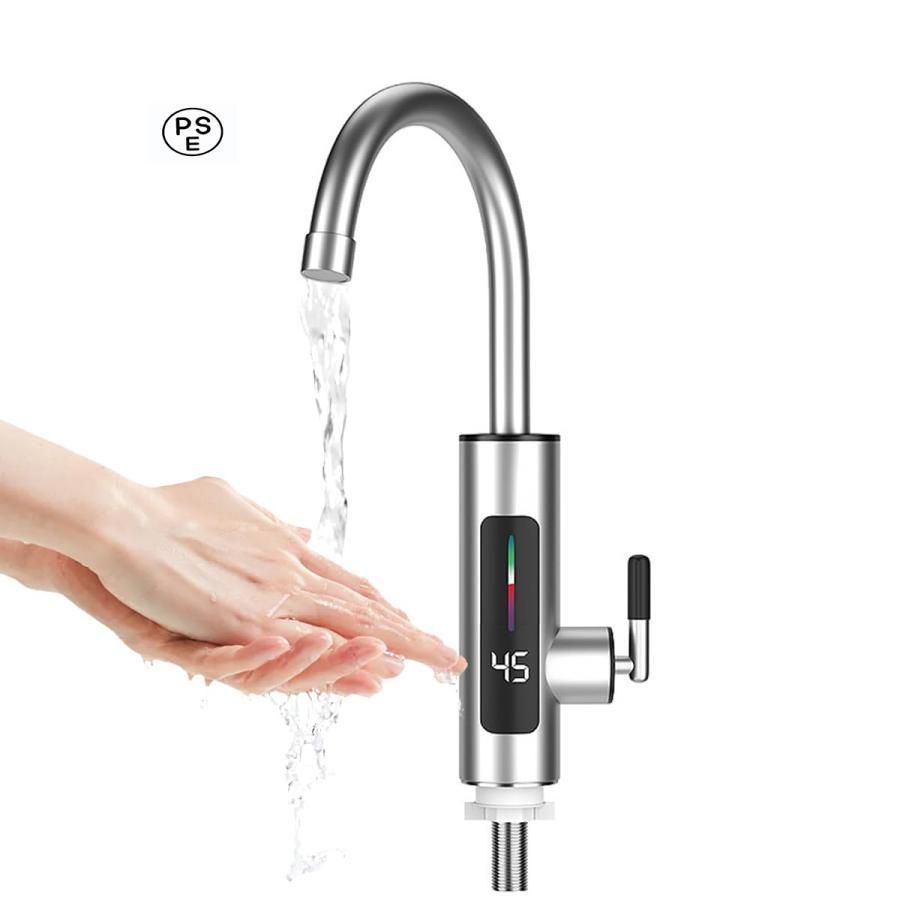 電気給湯器.温水器蛇口ミニ小型電気温水ヒーター インスタント温水器3秒高速加熱 瞬間湯沸かし器110V 3000W LCDディスプレイ温度.過熱保