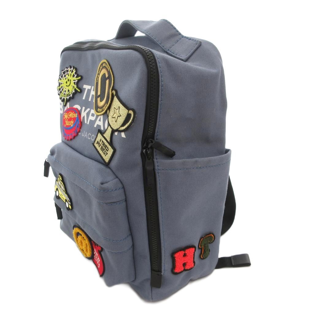 マークジェイコブス MARC JACOBS リュックサック バックパック カスタムワッペン 青 ブルー AE DECORATOM_COM_BR