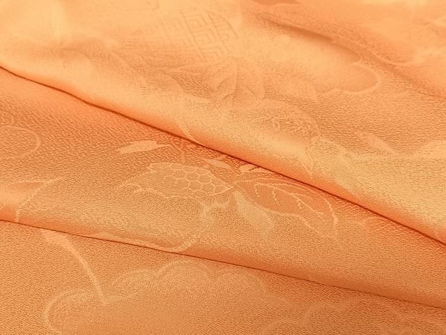 平和屋着物●上質な色無地 草花地紋 鉛丹色 暈し染め 正絹 AABB6477zg