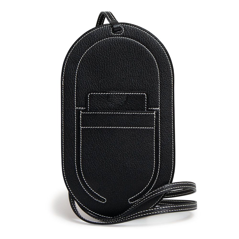 エルメス イン ザ ループ トゥーゴー GM スマホ 携帯 斜め掛け スマートフォンケース シェブル シェーブルミゾール レザー Noir ノワール ブラック D刻印 HERMES ♥ 展示品