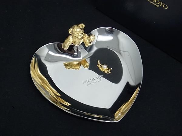 ミキモト ジュエリートレイ 小物入れ パール ベア MIKIMOTO ハート型