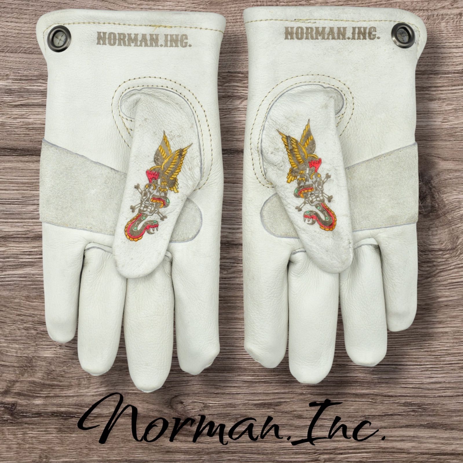 牛革 レザーグローブ ホワイト 白 アメリカン バイク ハーレー