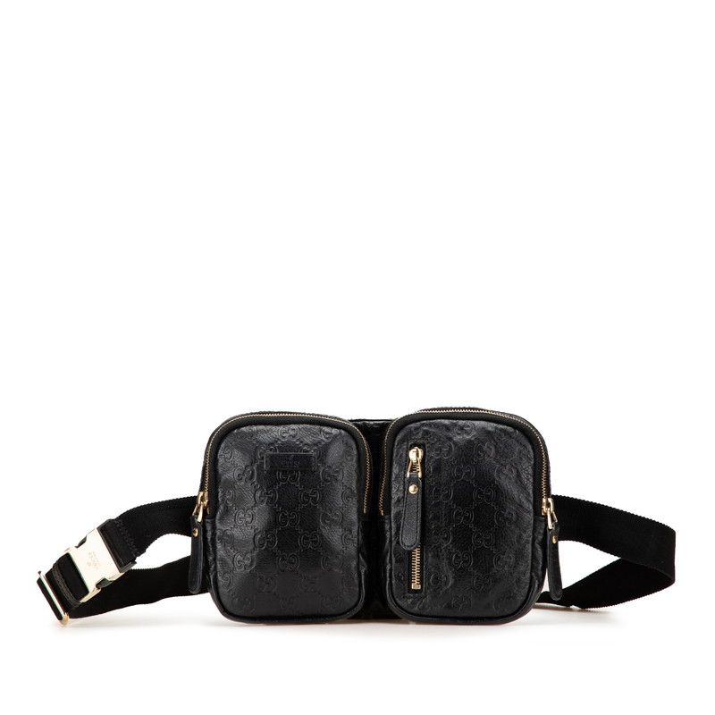 グッチ グッチシマ ボディバッグ ウエストバッグ 246417 ブラック レザー レディース GUCCI 1-0209644