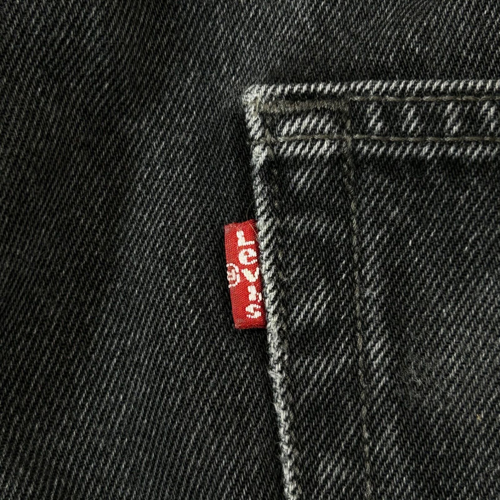 リーバイス501ブラックデニムパンツLEVI’S弱ヒゲw42大きいサイズバギーパッチロゴ