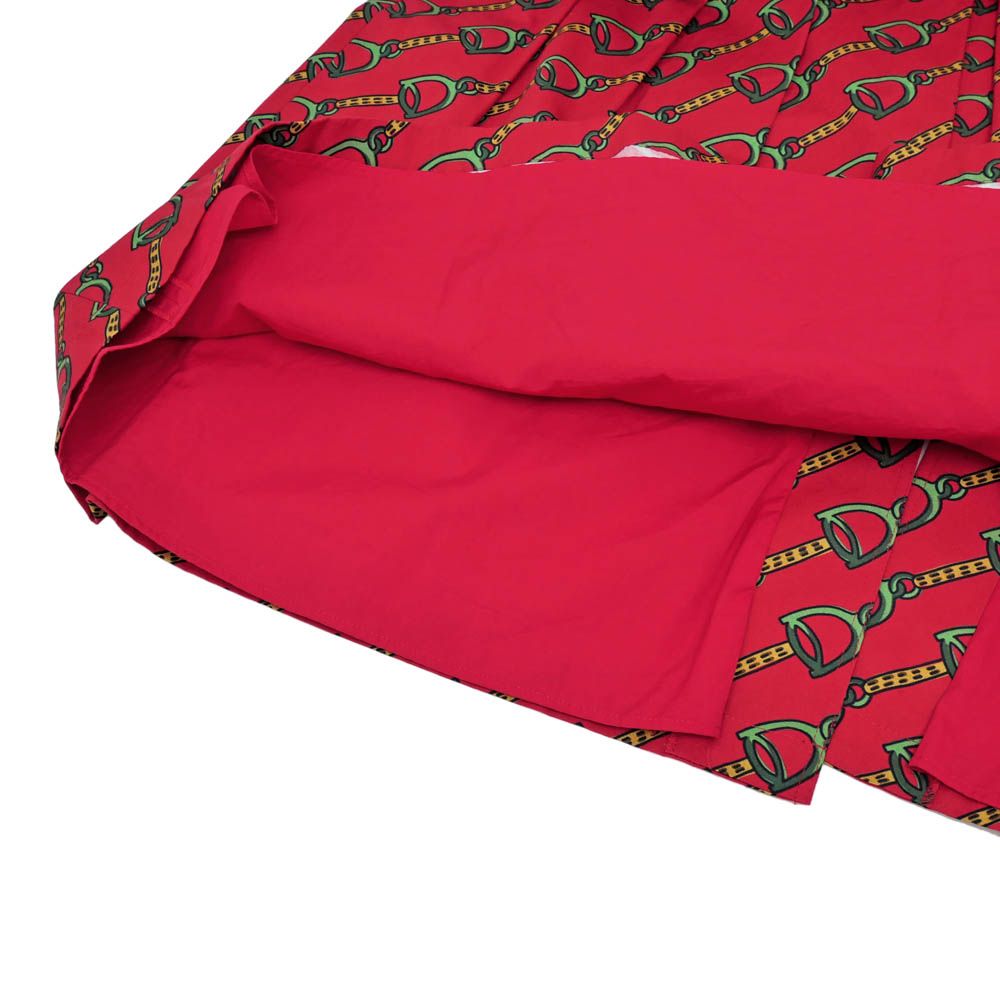 新品同様 グッチ ロングスカート フレアスカート プリーツ 赤 レッド 36 新品同様 グッチ ロングスカート フレアスカート プリーツ 赤 レッド