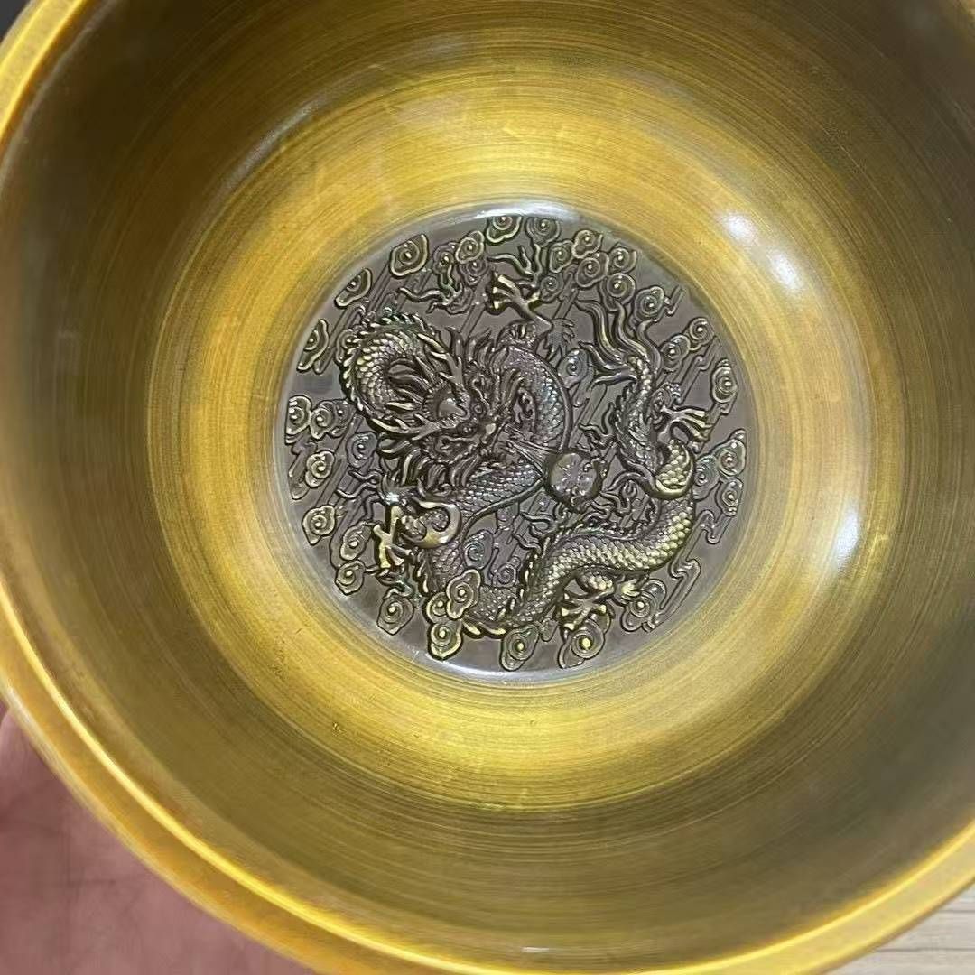 1794  中国骨董　大清乾隆年製銘　色絵双龍戯珠 茶碗　時代物 1794 中国骨董 大清乾隆年製銘 色絵双龍戯珠 茶碗 時代物