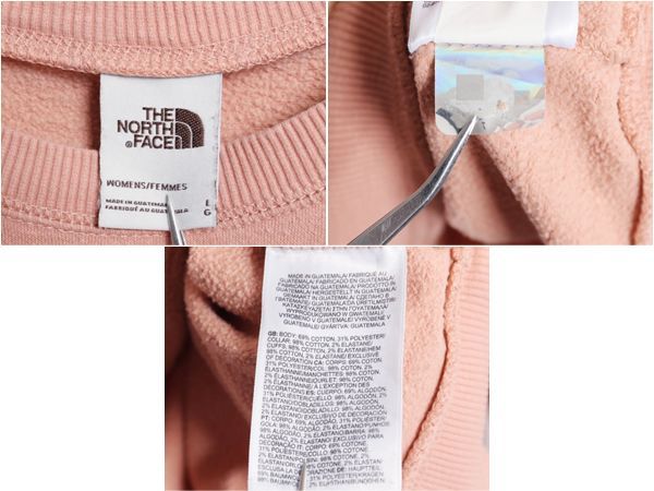 【お得なクーポン配布中!】 ノースフェイス クルーネック スウェット レディース L The North Face 裏起毛 アウトドア ワンポイント 茶タグ ワッペン トレーナー 薄手