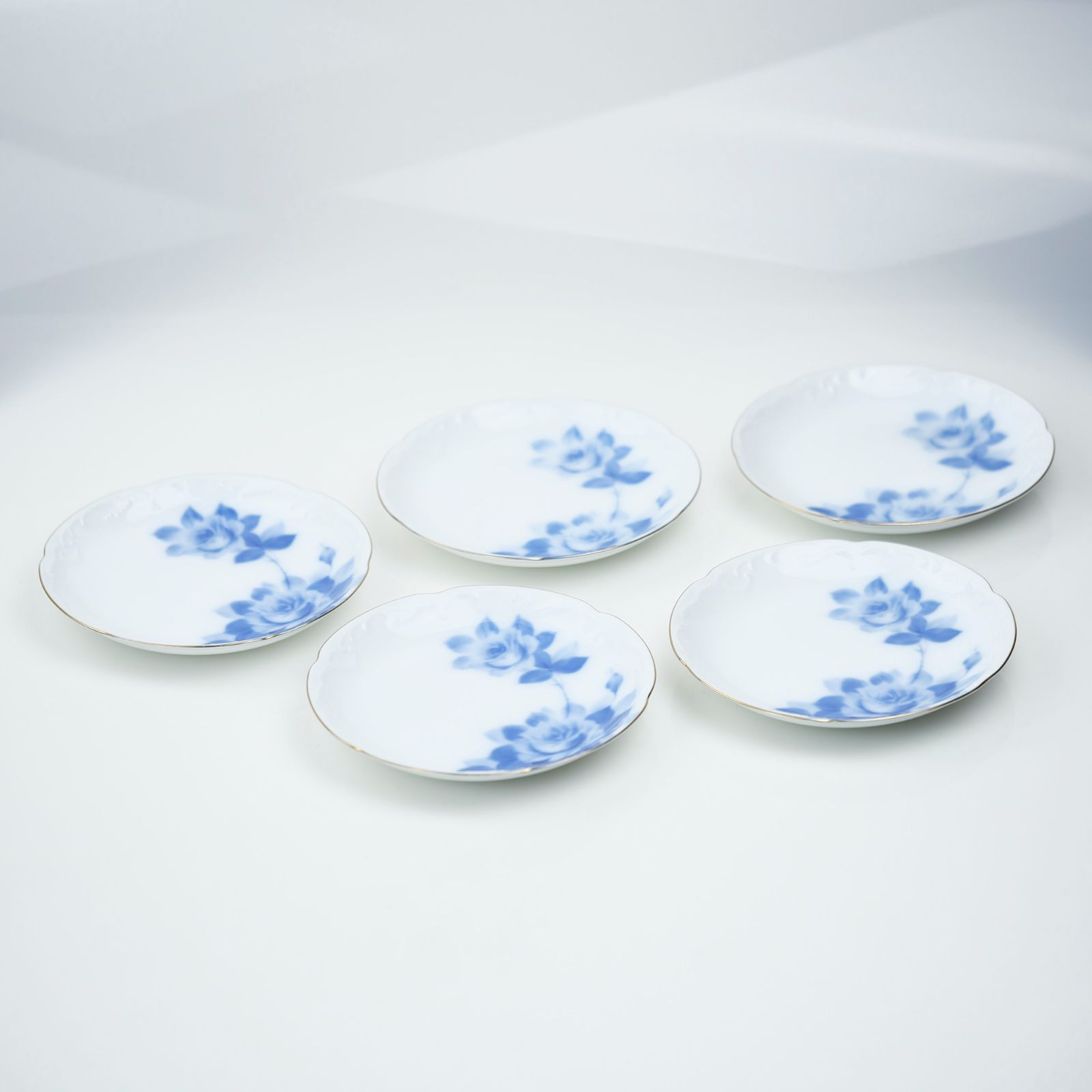 大倉陶園/OKURA ブルーローズ ケーキプレート デザートプレート 銘々皿