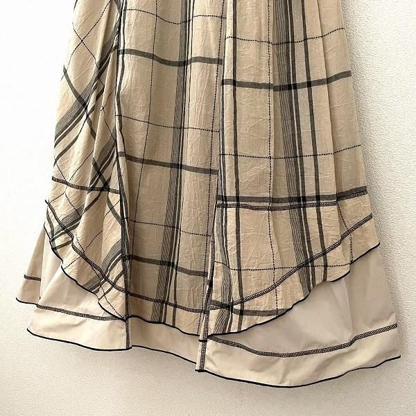 イークラット E-clat エイココンドウ EIKO KONDO コート フード フレア 長袖 ウール ツイード 切り替え チャコールグレー サイズ42