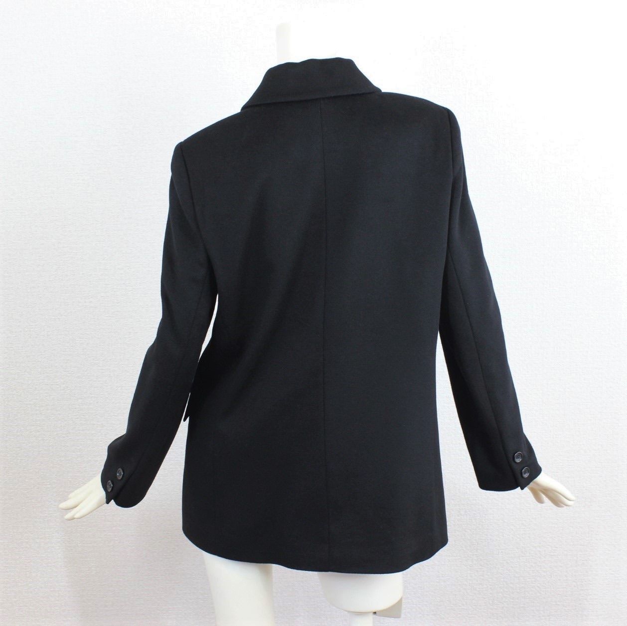 L06【新品同様】カシミヤコート 11 レディース L カシミア100% 黒