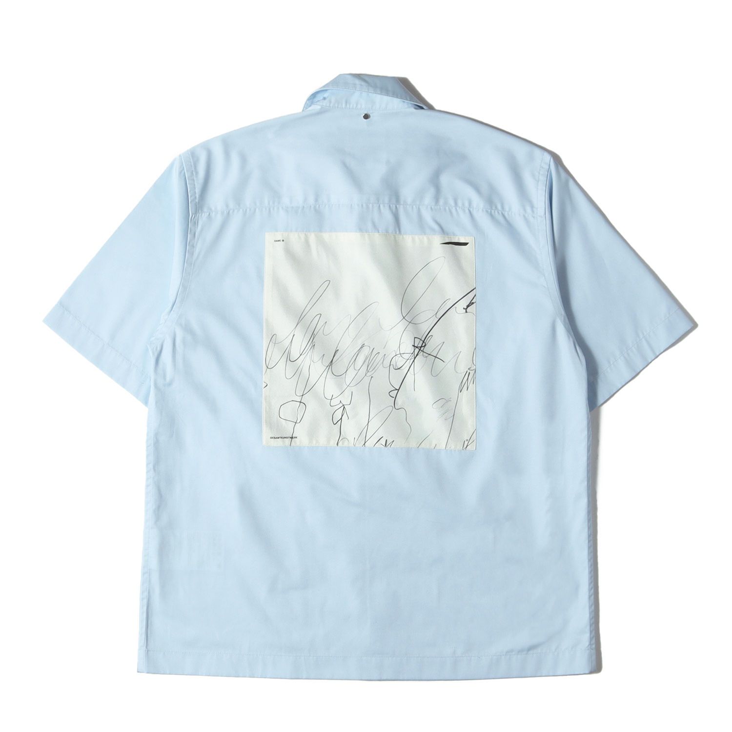 OAMC オーエーエムシー シャツ サイズ XS | シルクパッチ付き オープン 半袖 シャツ 24E28OAU98 | ライトブルー | トップス カジュアルシャツ メンズ
