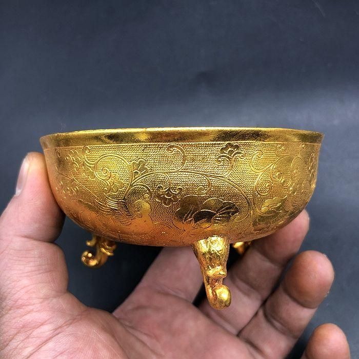 銅器 花開富貴杯 客間 玄関 装飾品 工芸品 置物 - メルカリ