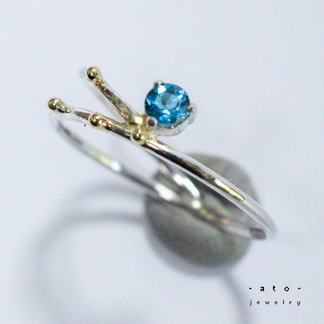 鮮やか美しいロンドンブルートパーズのK10粒々3way細身デザイン