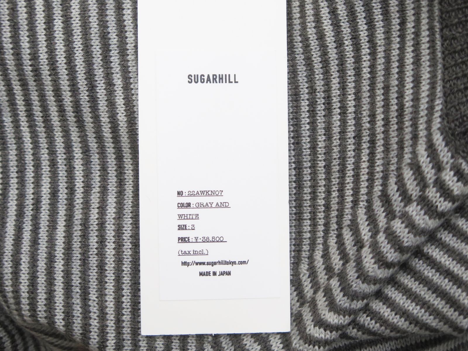 SUGARHILL シュガーヒル 22AWKN07 22AW HIGH GAUGE STRIPE WOOL