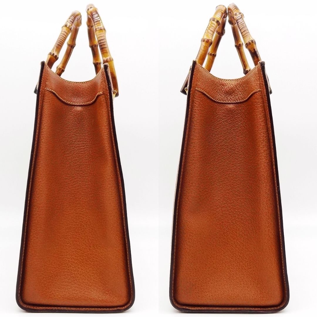 美品】 GUCCI グッチ バンブー ハンドバッグ トートバッグ レザー 革 