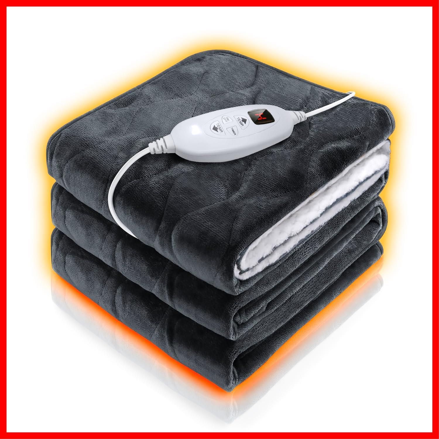 商品 厚手生地 電気ブランケット 均一加熱 10Hタイマー機能 速暖 電気ひざ掛け 10段階温度調整 PSE認証済 大判サイズ 過熱保護 洗える 160×130cm 加熱毛布 電気敷き毛布 抗菌 防臭 北欧風 フランネル素材 ダニ退治 敷き 省エネ 暖