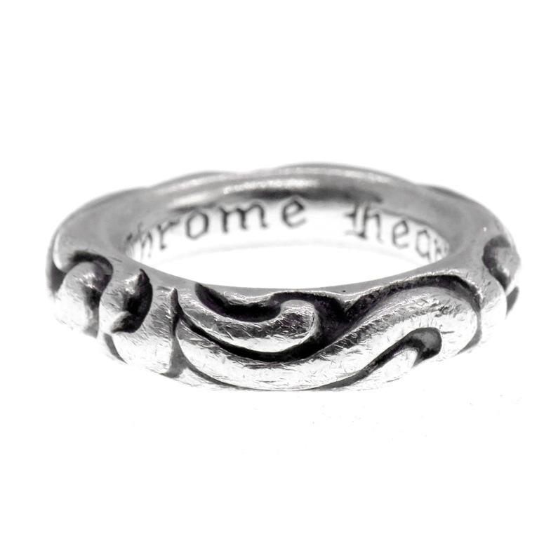 クロムハーツ CHROME HEARTS SCRL BAND スクロールバンド シルバー リング 44789