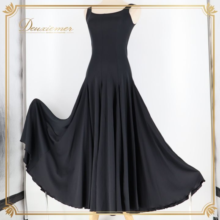 フラメンコ 衣装 ワンピース ドレス 黒 CANDELA レッスン 練習着 無地 伸縮 柔らかい ブラック系 フォーマル 舞台衣装 シンプル ドレッシー スタイルアップ コスチューム 女性用