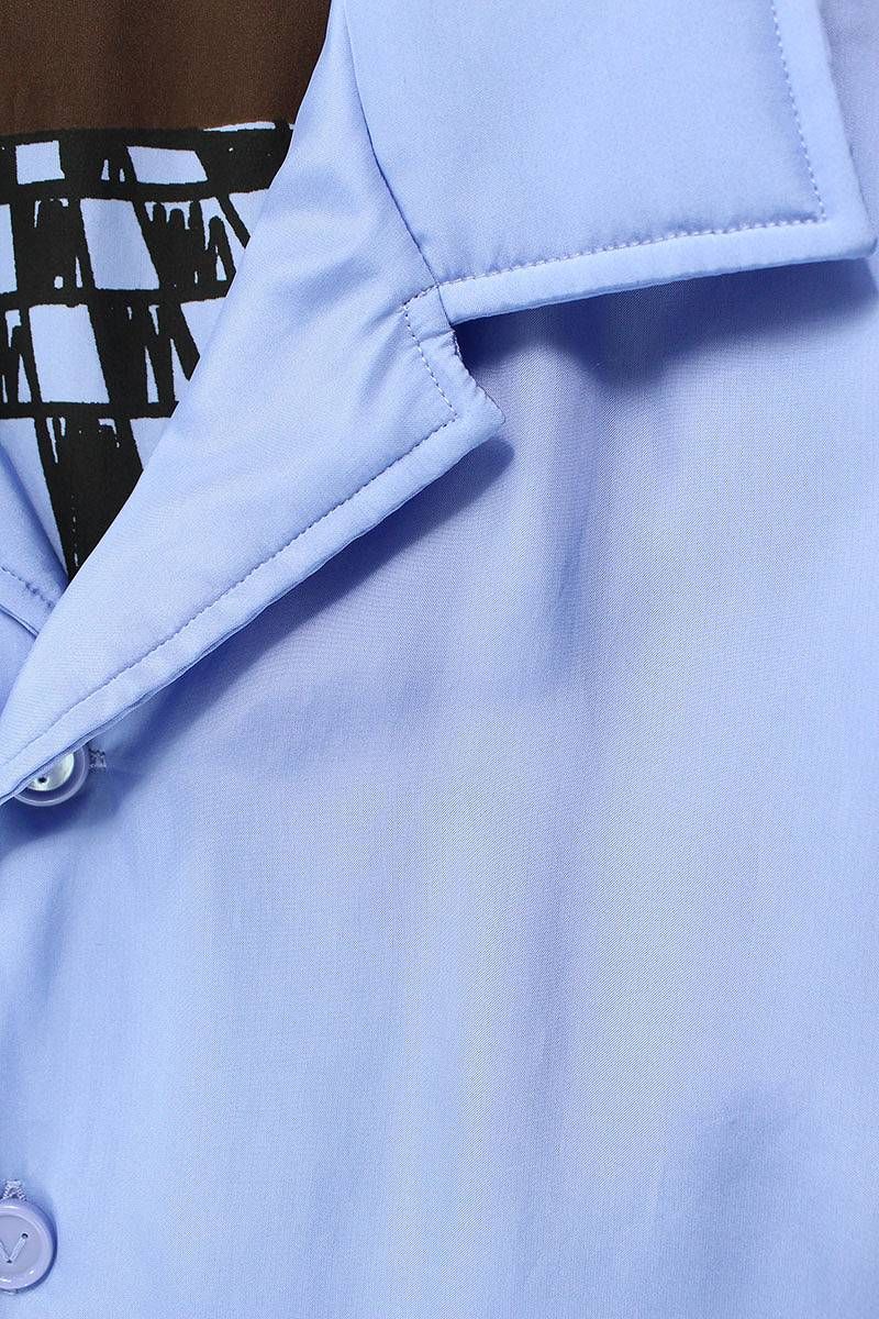 ボッテガヴェネタ 21SS Padded Shirt With Print 661531 V0T60 中綿入りプリント半袖シャツ  メンズ 48