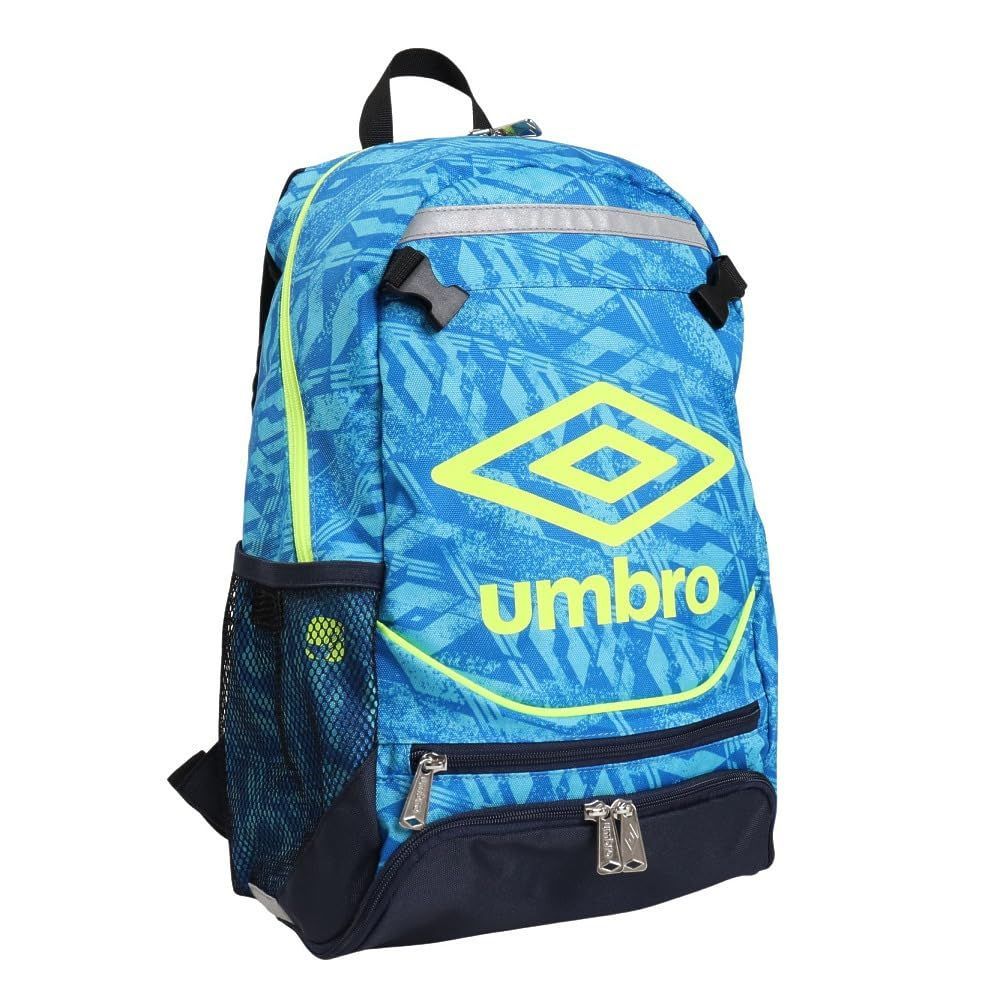 F_23年_ブルー総柄 [アンブロ] リュックサック バックパック サッカー キッズ ジュニア ボール収納 多機能ポケット キッズデザイン賞 スクール 23年_ブルー総柄 F