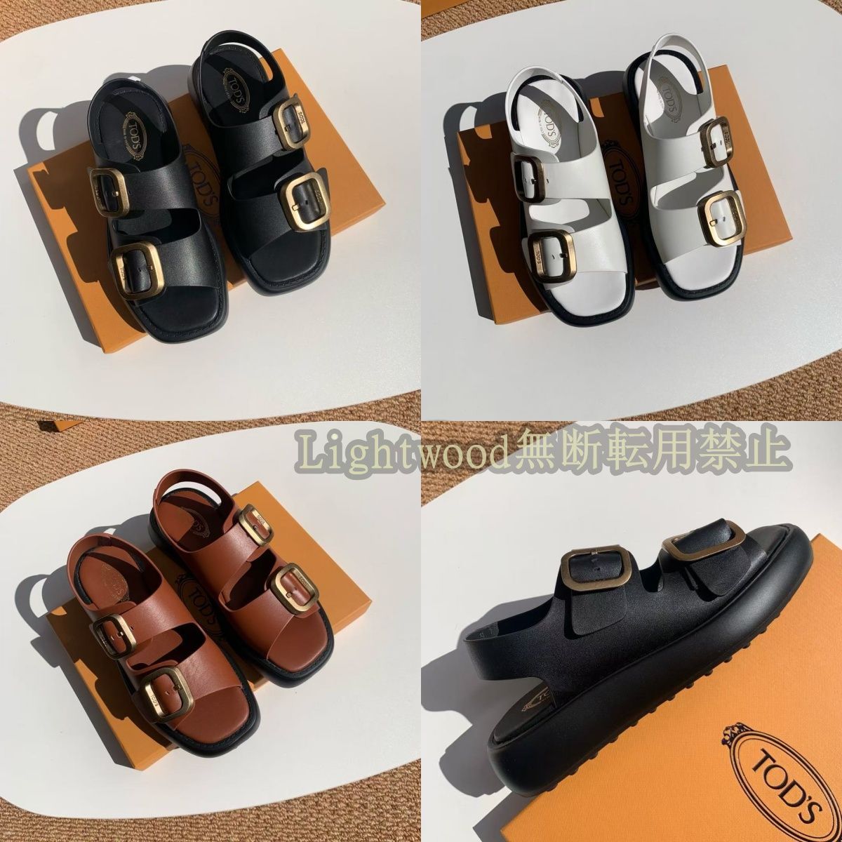 TOD S トッズ レザー サンダル レディース 厚底 サンダル レザーシューズ 靴