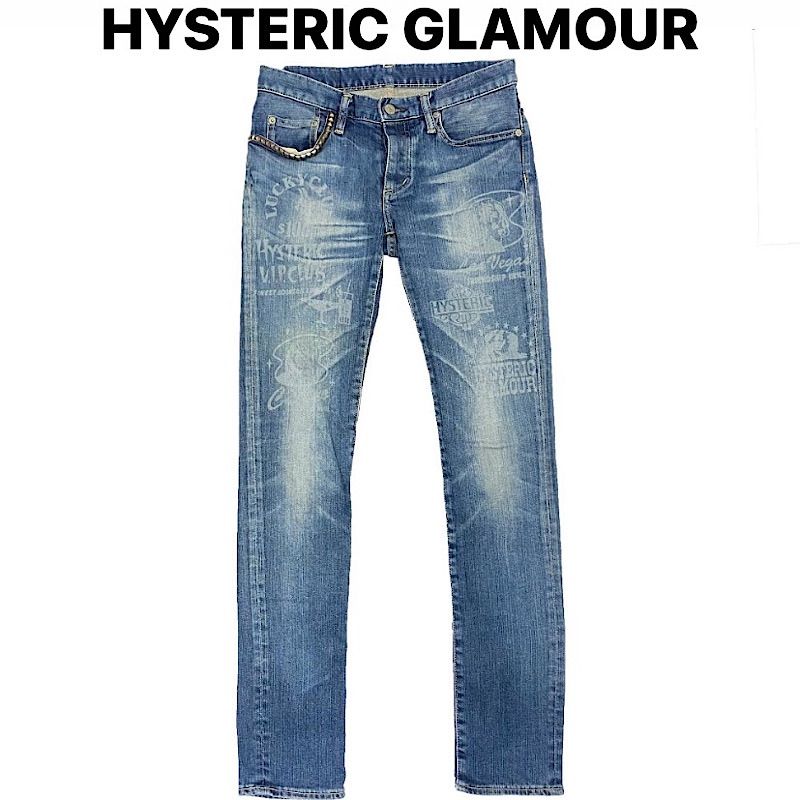 【美品】ヒステリックグラマー　ローライズプリントデニム　y2k HYSTERIC GLAMOUR】ヒステリックグラマー ニューヨークドール