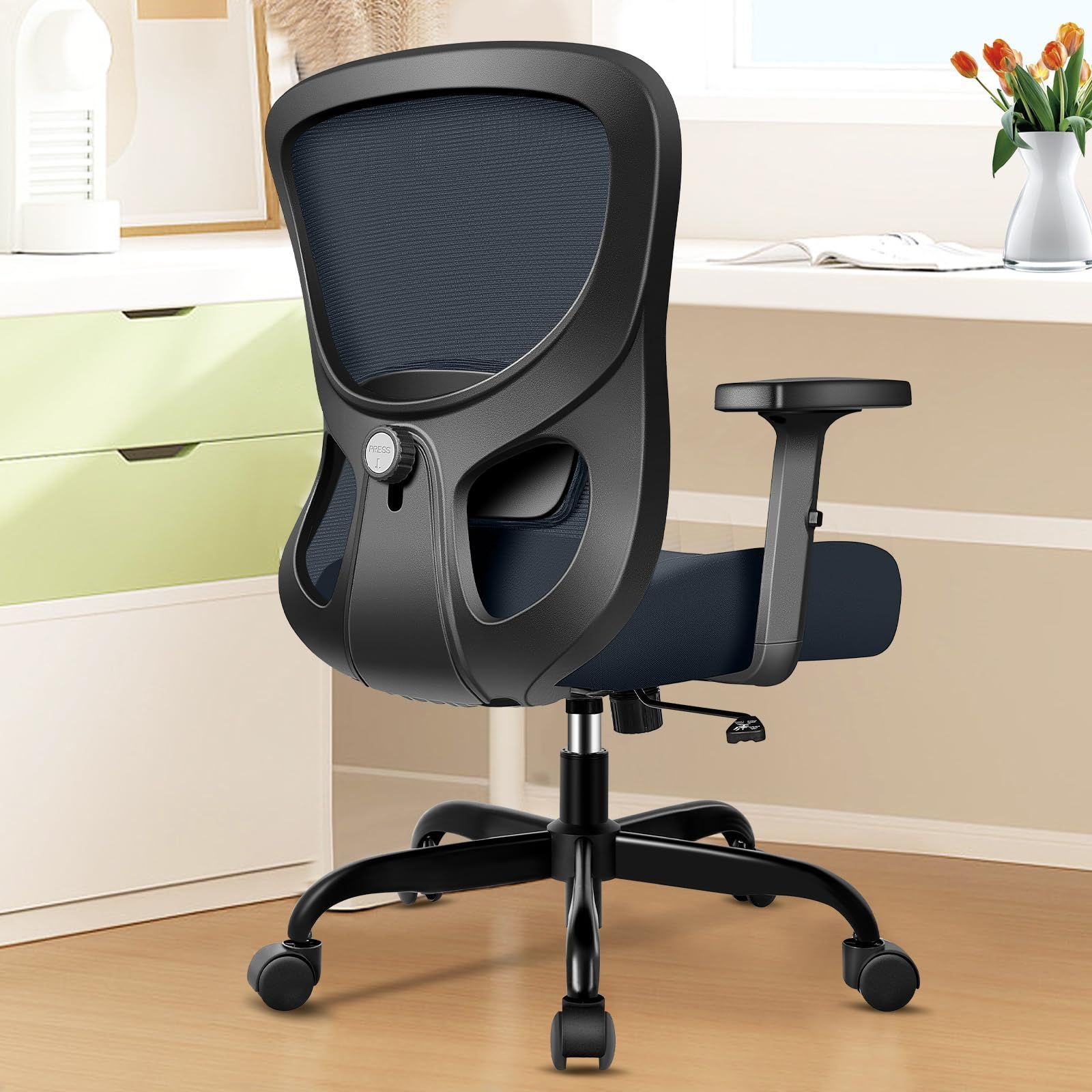 新商品 RZ2088-Dark 事務室用 家庭用 耐荷重優秀 360°回転 腰に良い 調節できるランバーサポート Gray 勉強椅子 疲れない オフィスチェア 人間工学 デスクチェア Razzor