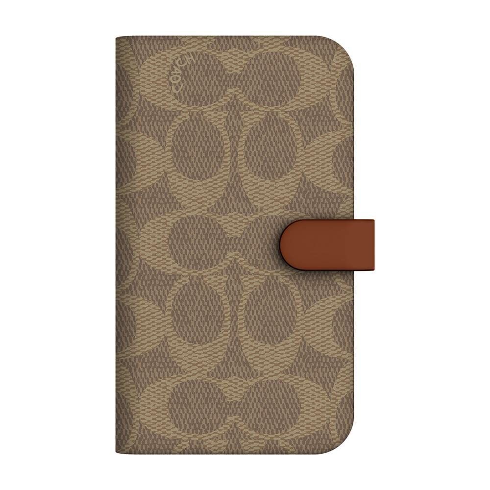 COACH コーチ iPhone13 mini アイフォン 13 ミニ スマートフォンケース スマホケース 手帳型 Folio Case カードスロット付き KHAKI 並行輸入品