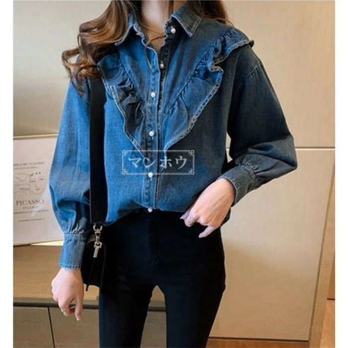 デニムシャツ ブラウス レディース きれいめ 40代 春秋 上品