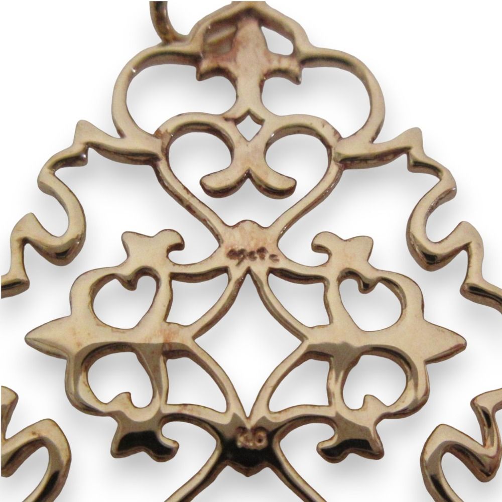 美品 agete アガット K10 ジャスミン 透かしチャーム ペンダントトップ