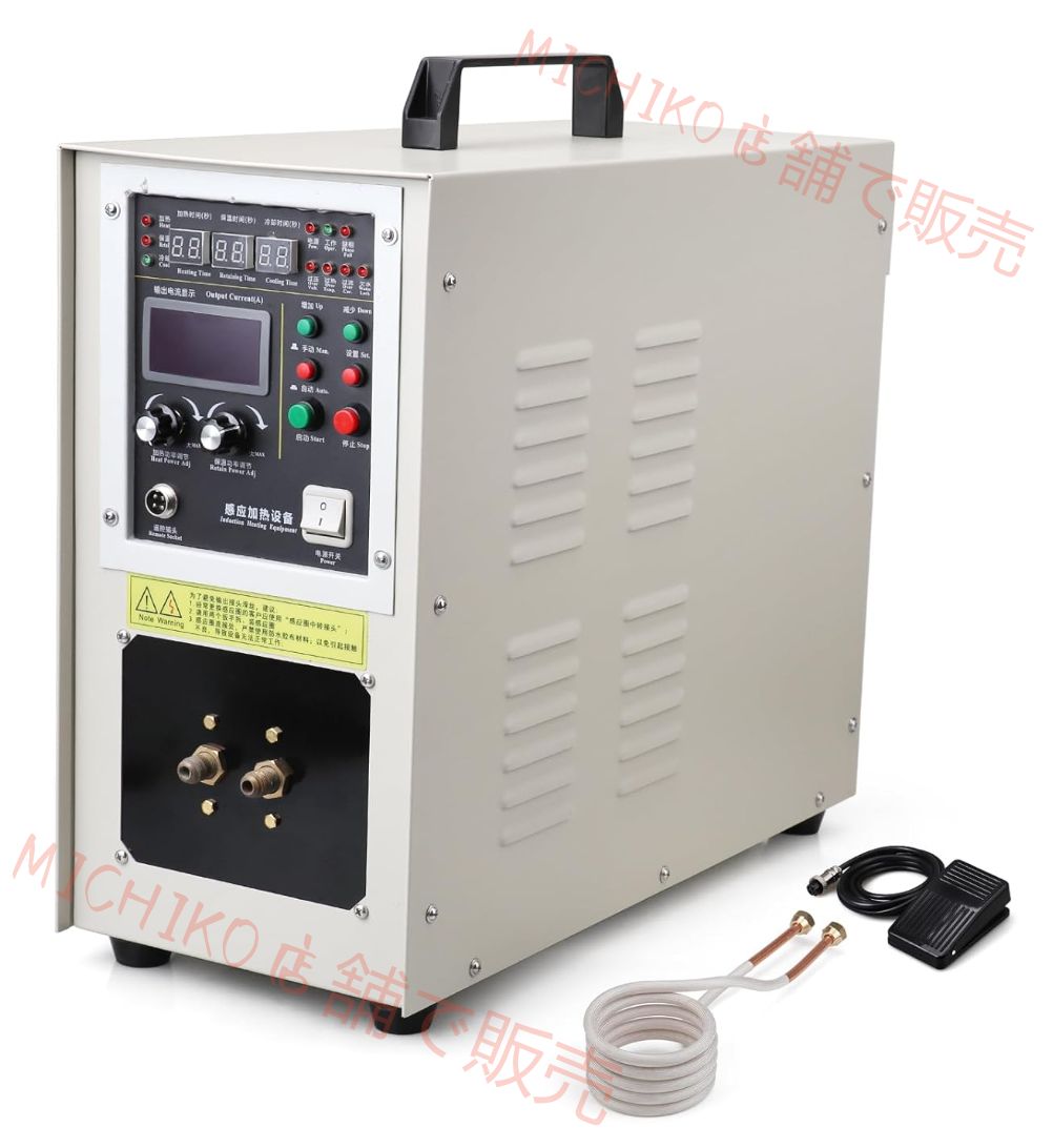 高周波誘導加熱炉 高周波誘導加熱装置 誘導コイル付き15KW 30-80KHz 220V