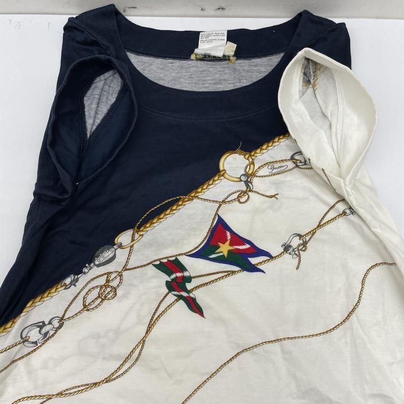  GUCCI グッチ カットソー 半袖 OLD マリン スカーフ バンダナ イタリア製 ヴィンテージ Ｔシャツ 半袖(Tシャツ) Tシャツ カットソー