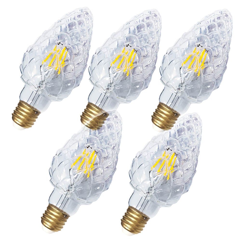 LED電球 5個セット レトロ インテリア おしゃれ E26 電球 LED 照明 ランプ フィラメント 非調光 省エネ 節電 節約 間接照明 ノスタルジック アンティーク照明 暖温色 2700k 松ぼっくり クリア