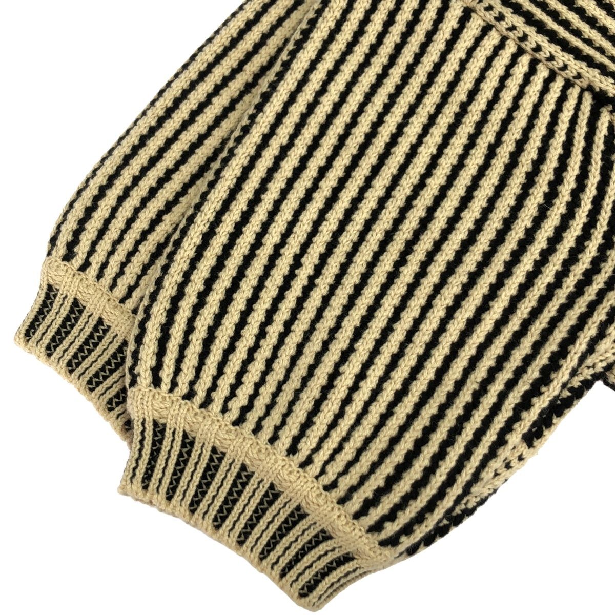 STRIPE CABLE HALF SLEEVE CARDIGAN