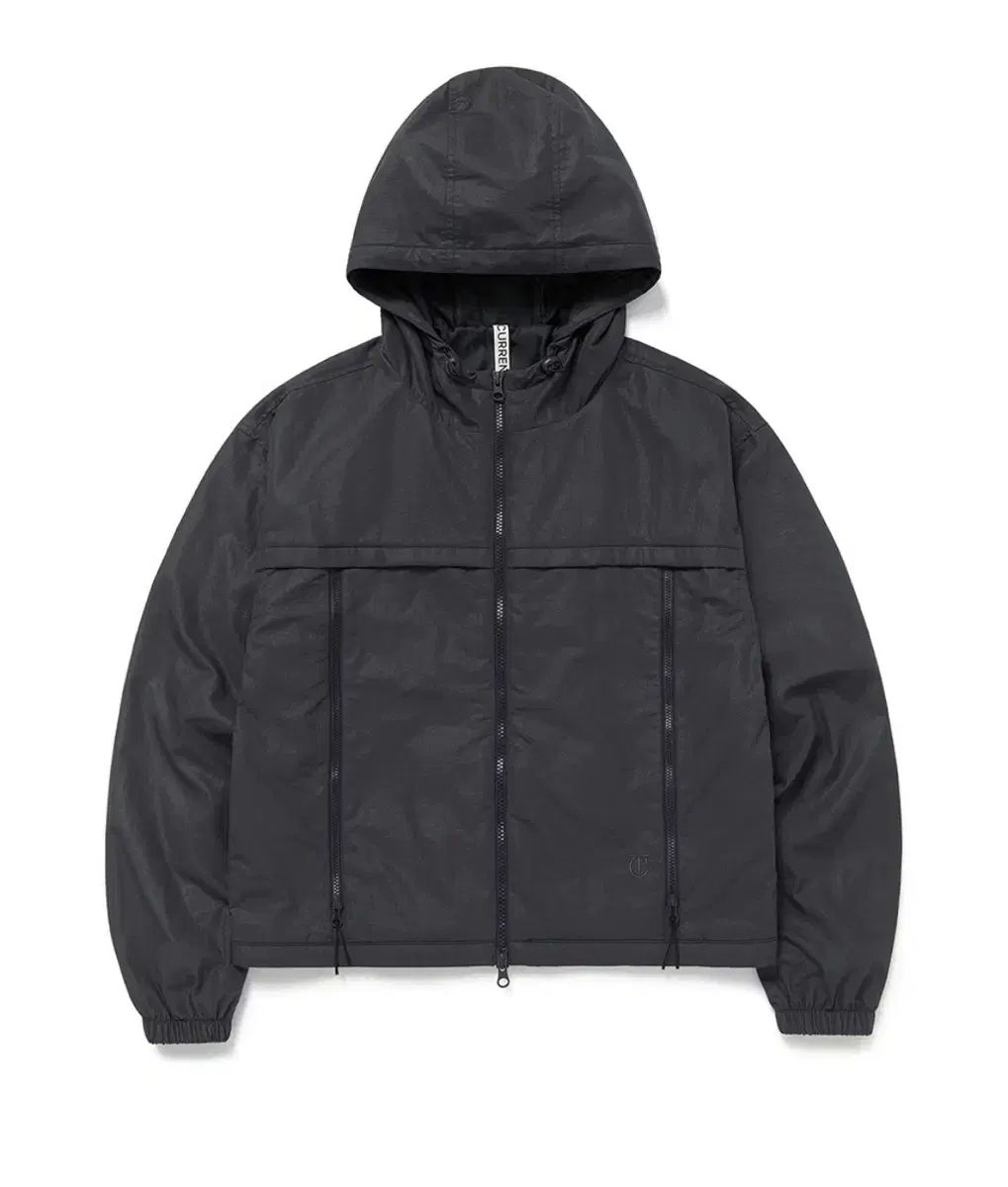 CURRENT カレント グロシー フーディー 2Way ブルゾン ジップアップ チャコール