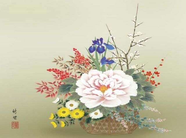 種類2：f6 額絵 田村竹世 四季花 f8・f6・f4サイズ 現代日本画シリーズ
