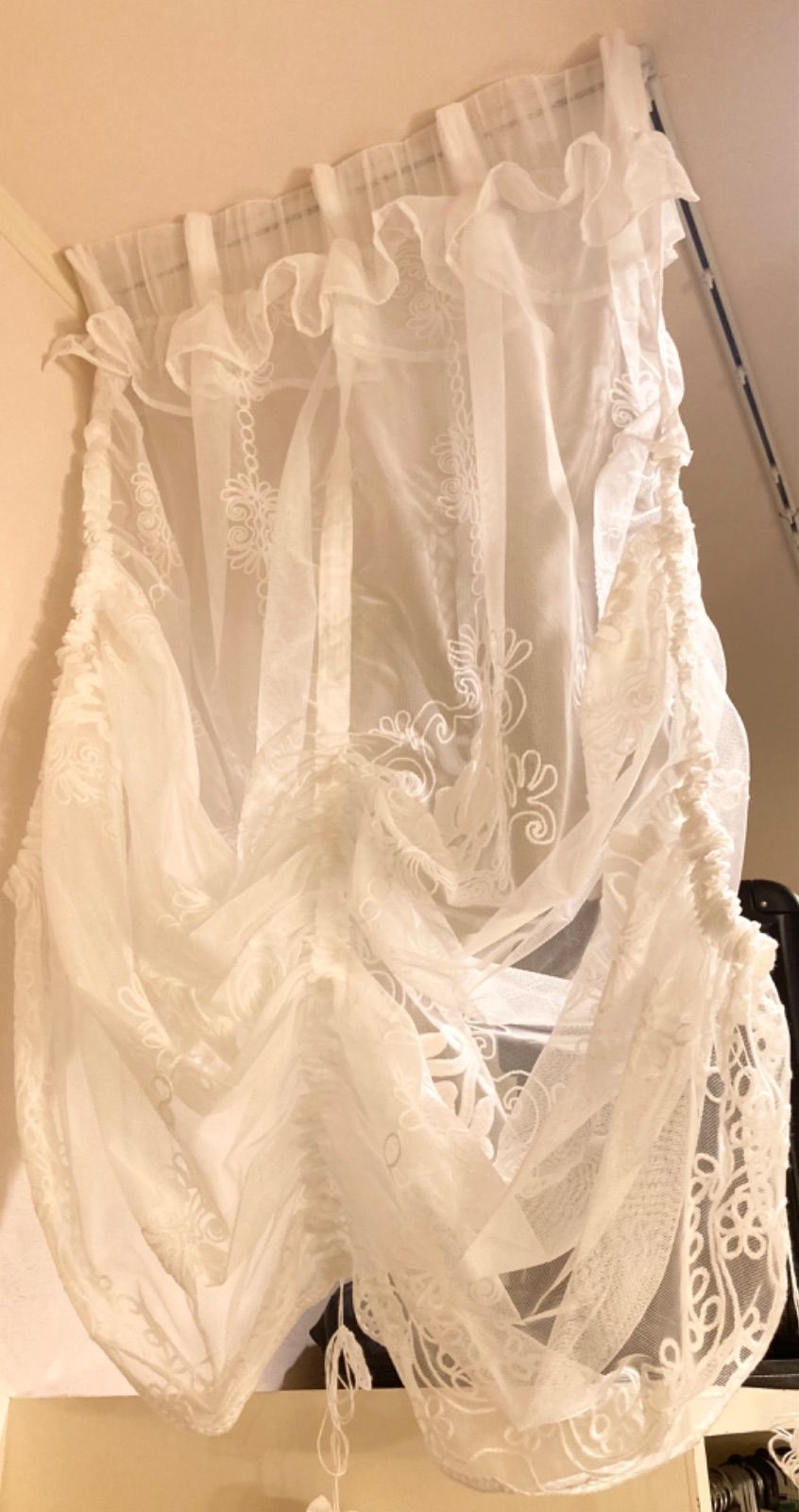 カーテン・ブラインド オーダーballoon laceカーテン White 約50㎝位