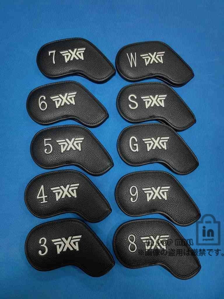 PXG Golf ピーエックスジー ゴルフ アイアンカバー 10枚セット マグネット吸着 ヘッドカバー ブラック 送料無料