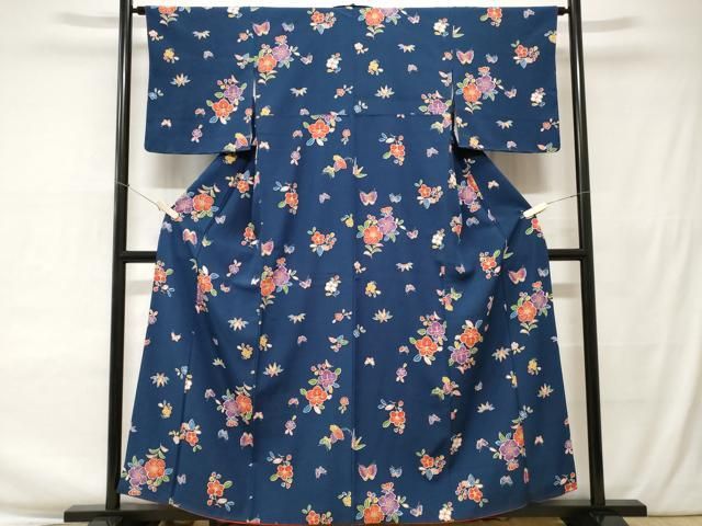 平和屋着物▽上質な小紋　単衣　霞文　暈し染め　鈴乃屋扱い　正絹　逸品　未使用　CAAP5548ut 平和屋着物▽上質な小紋 単衣 霞文 暈し染め 鈴乃屋扱い