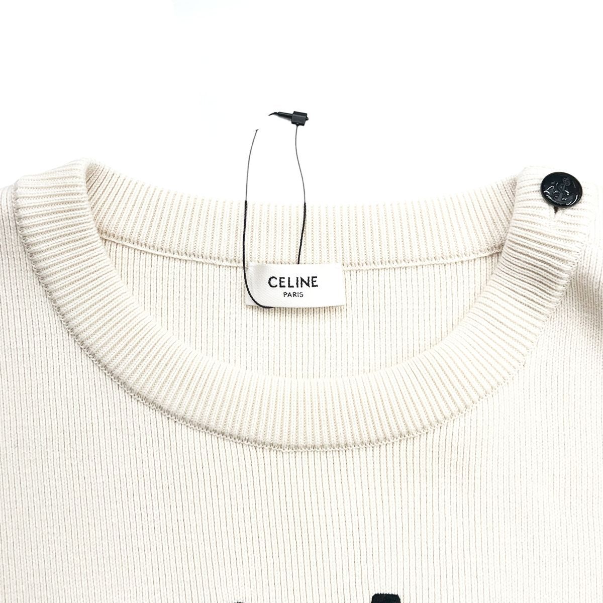 中古】 CELINE セリーヌ クルーネック マリニエールセーター L 