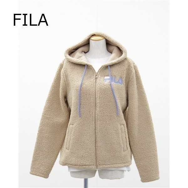 WP186 FILA レディース アウター フード付きパーカー ボアフリース