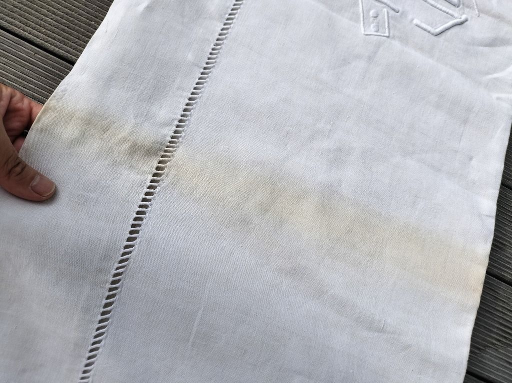 フランス アンティーク リネン イニシャル つき アウトレット シーツ