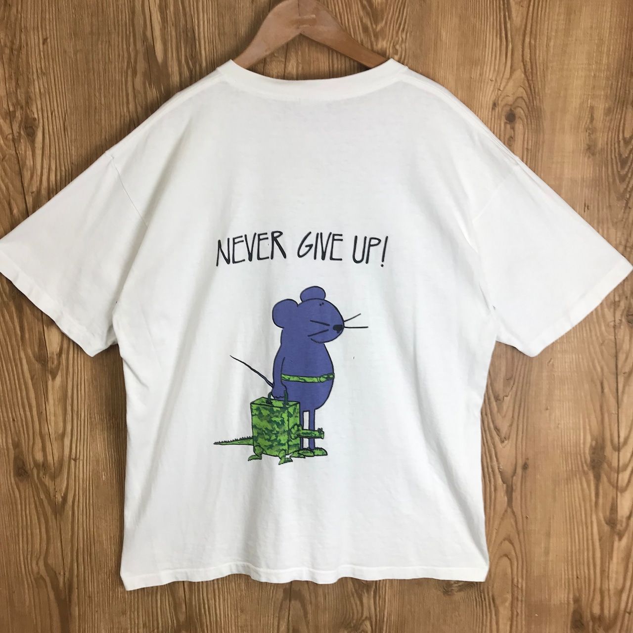 90s USA製古着　ヴィンテージ　Tシャツ　ポップ文字　シングルステッチ
