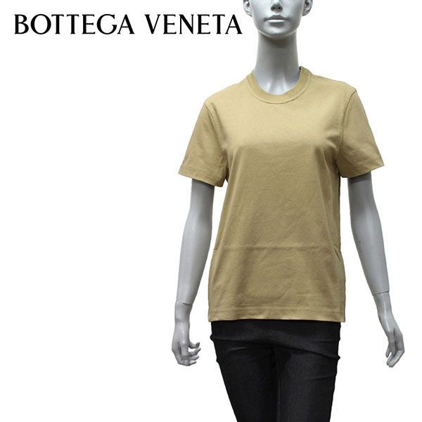 BOTTEGA VENETA - BOTTEGA VENETA ボッテガヴェネタ ワンポイント刺繍クルーネックTシャツ 649060 VF1U0 ベージュ系 S ボッテガ・ヴェネタ BOTTEGA VENETA レディース ワンポイントロゴ