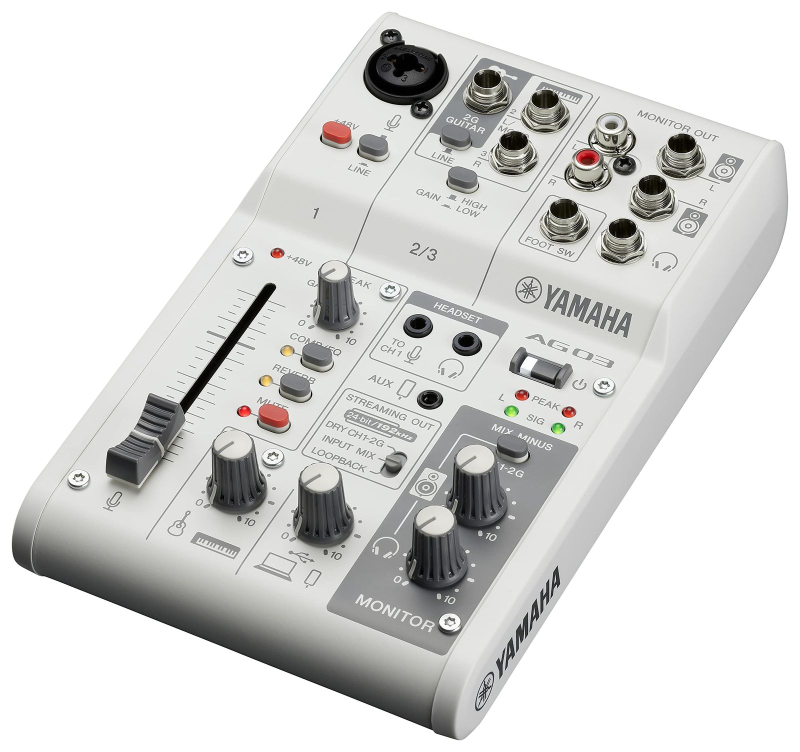 ヤマハ YAMAHA ライブストリーミングミキサー 3チャンネル ホワイト AG03MK2 W ホワイト 2 単品