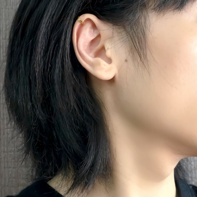 24金 純金 イヤーカフ フープ メンズ 片耳 イヤカフ イヤリング 小さめ ゴールド 24 k シンプル プレゼント 地金 イヤークリップ 男性