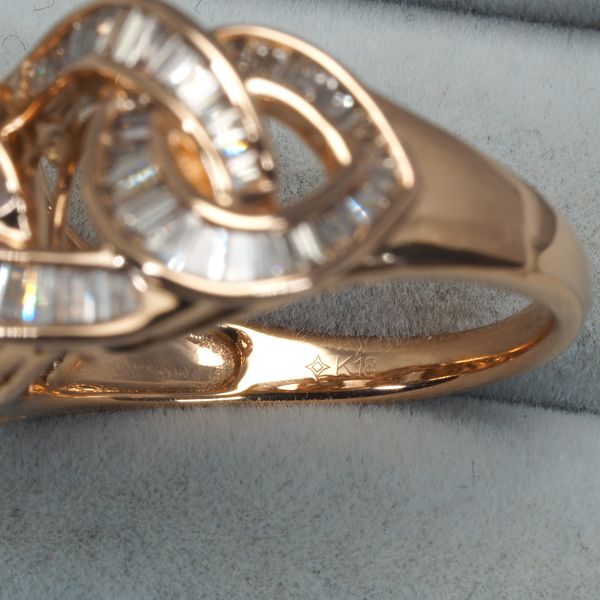 GSTV K18PG リング 指輪 13.5号 ブラウンダイヤ 1.00 総重量約4.9g 中古 美